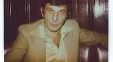 A polaroid of Dr. Spock in civilian clothes Photo by Tim Boxer