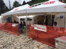 Waiting area for the emergency and outpatient areas at the Canadian Red Cross Field Hospital