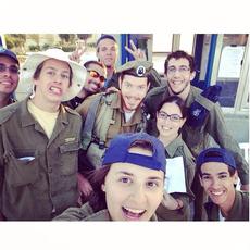 Shiri with other Sar-El volunteers and Israeli soldiers on their base