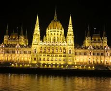 Budapest at night, taken from the crusie. All photos by Kathy Taylor-Hallick
