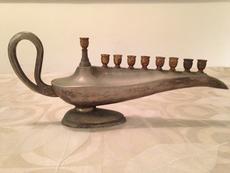 Hanukkiah purchased in Nazareth Arab market. all photos by Rhonda Spivak