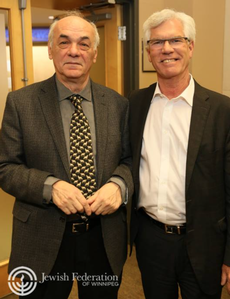 Endre Farkas with MP Jim Carr photo courtesy of Jewish Federation of Winnipeg