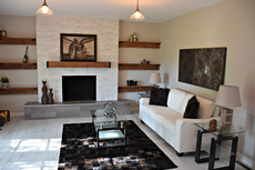 Wall shelving with a clean minimal look.