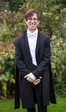 Josh Morry at University of Oxford's Trinity College.He will graduate with a Masters of Law Degree this year