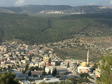 The Arab village of Tabor near the base of Mount Tabor. Tabor is where Deborah fought with Barak in the Bible, and also where Jews hid against the Romans (unsuccessfully).
