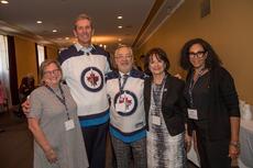 Elaine Goldstine (JFW CEO), The Honourable Brian Pallister (Premier, Province of Manitoba), Joel Lazer (JFW Vice President and Co-Chair of the JFW Public Affairs and Advocacy Committee), Ambassador Deborah Lyons (Canada’s Ambassador to Israel), Laurelle Harris (Co-Chair JFW Public Affairs and Advocacy Committee)