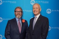 David Asper, recipient of the Sol Kanee Distinguished Community Service Medal, with Presenter and Past Recipient Richard Kroft