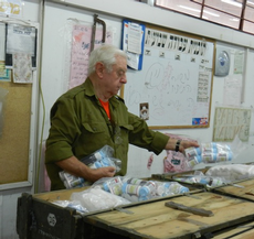 Gerald Lecovin on the production line at Matzrap Army Camp this past October