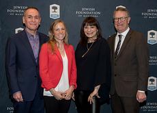 L-R: JFM Vice-Chair Richard Yaffe, Women’s Endowment Fund Grants Committee Chair Chloë McComb, Keynote Speaker Jeanne Beker, JFM Chair Dr. Eric Winograd