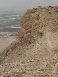 Ascending Mount Sarbata with Jordan valley below
