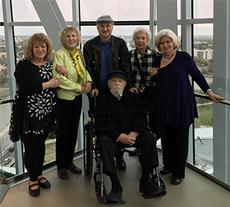 Moshe & Rivka Kraus with Gina & Rudy Fidel. On the far left is Anna-Lee Chiprout (friend & neighbour of the Kraus') On the far right is Abigail Hirsch who has done extensive filming and documentation of Cantor Kraus' life.
