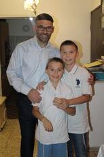 Gavriel Lakser with his sons