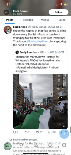 Screenshot of Fadi Ennab's twitter account