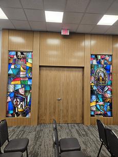 stain glass windows from the Matheson building