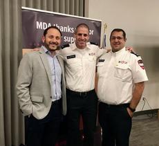 Uri Shacham, keynote speaker (middle) with Raphael Herbst (right) and Gustavo Zentner (left).